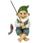 Design Toscano Ziggy The Fishing Gnome Sitter Statue