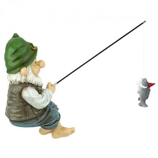 Design Toscano Ziggy The Fishing Gnome Sitter Statue