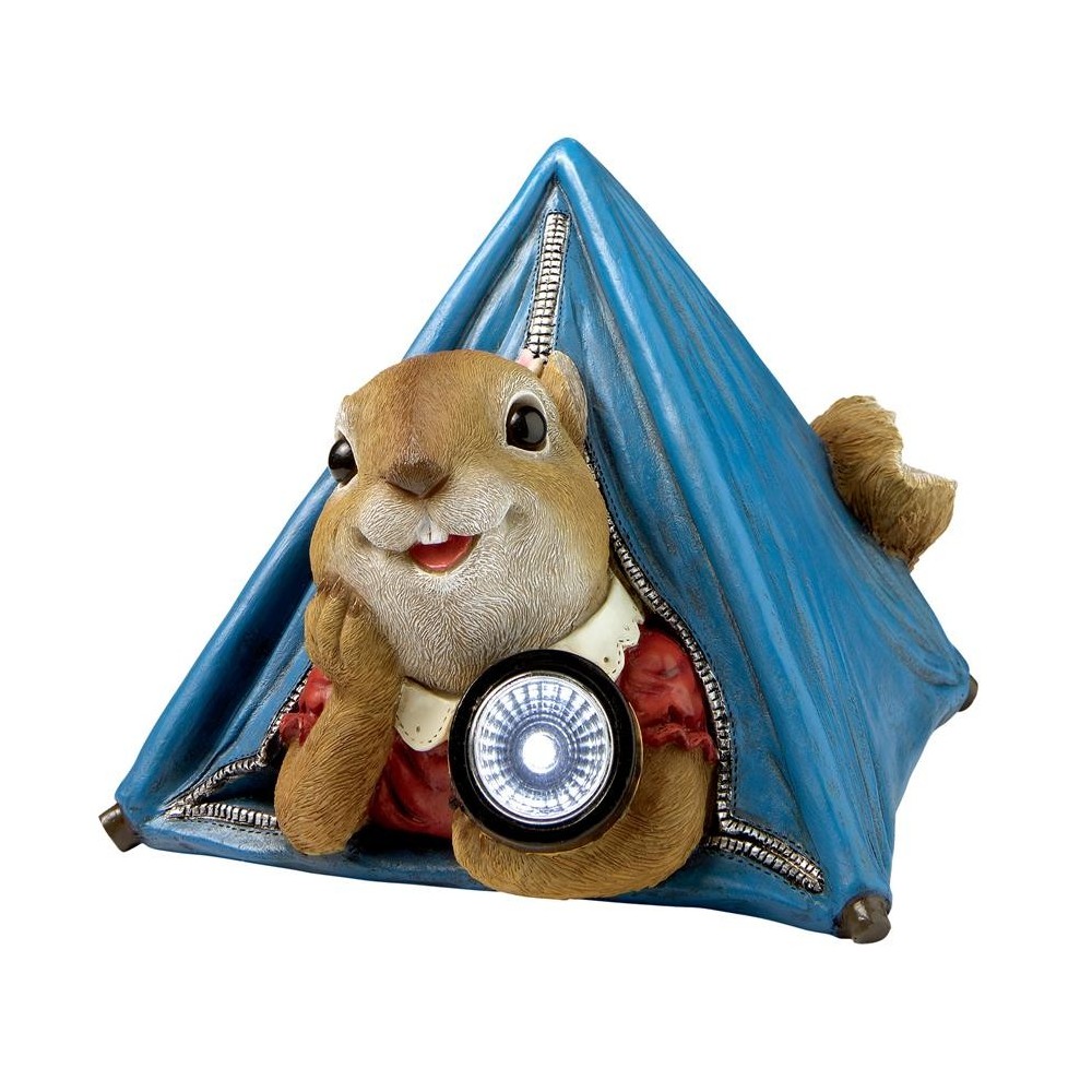 Design Toscano Backyard Camper Squirrel Solar Statue