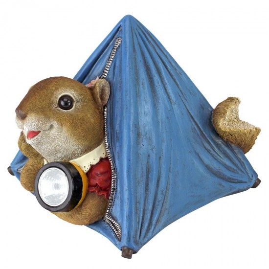 Design Toscano Backyard Camper Squirrel Solar Statue