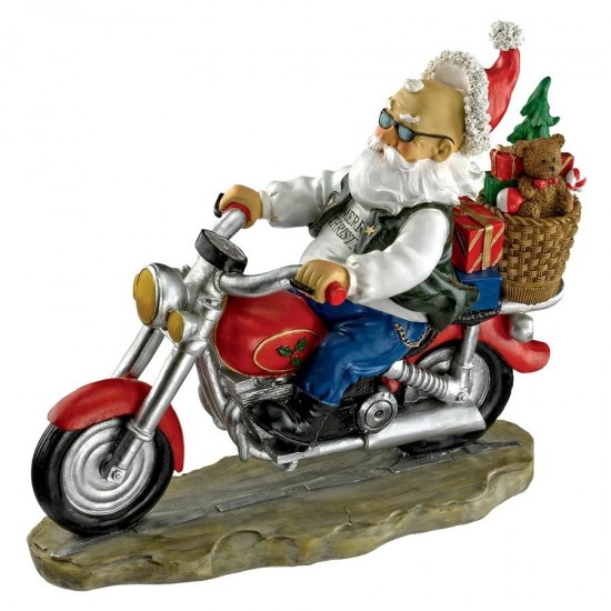 Design Toscano Father Christmas Santa Biker Statue