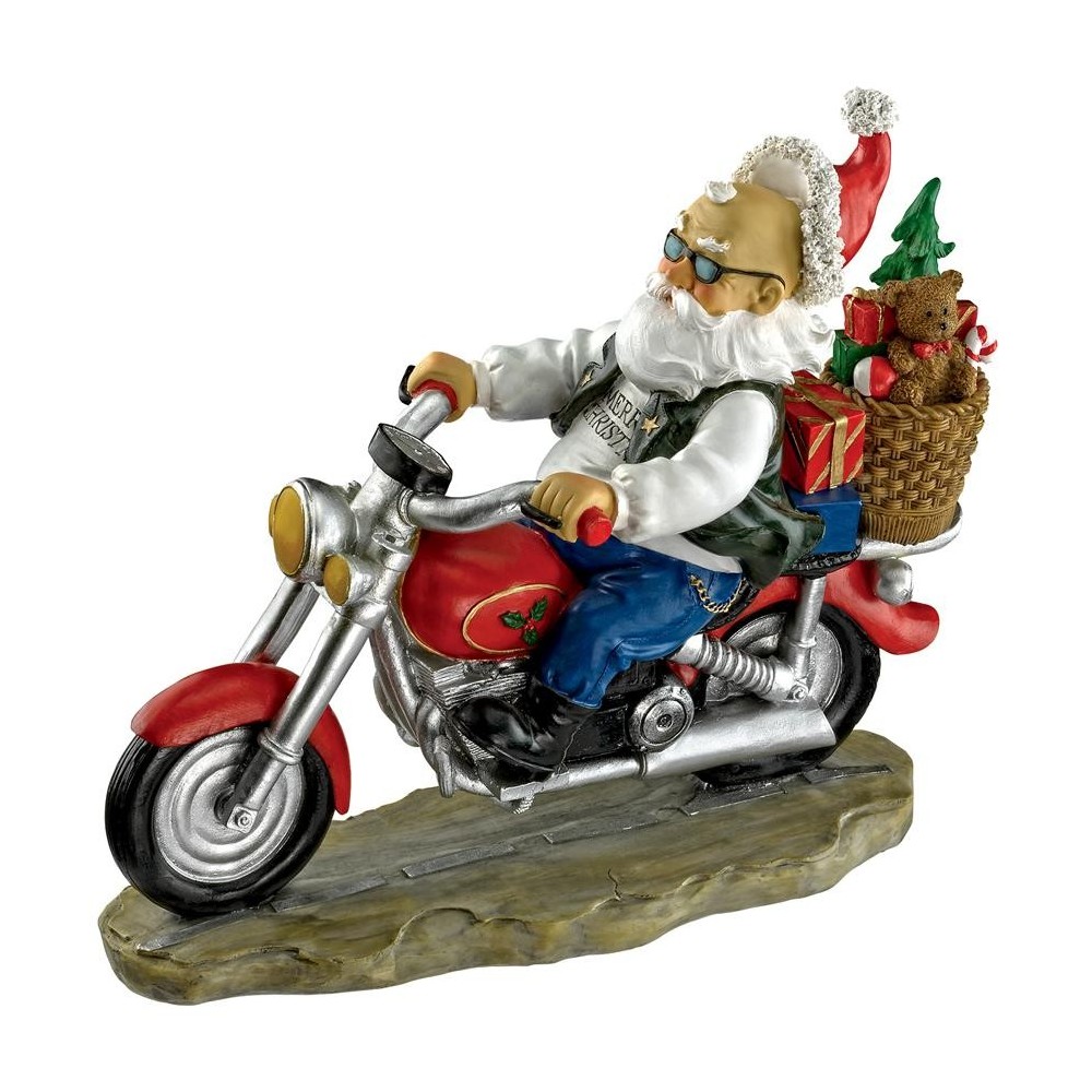 Design Toscano Father Christmas Santa Biker Statue