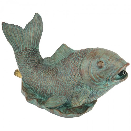 Design Toscano Japanese Koi Piped Spitter Statue