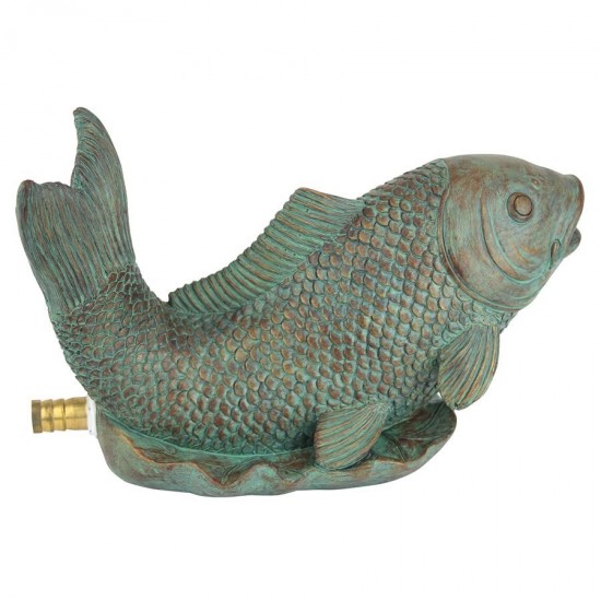 Design Toscano Japanese Koi Piped Spitter Statue