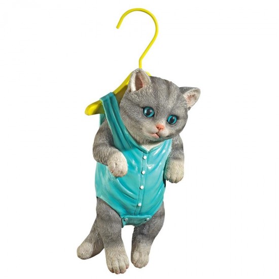 Design Toscano Grey Tabby Hanger Kitty Hanging Cat