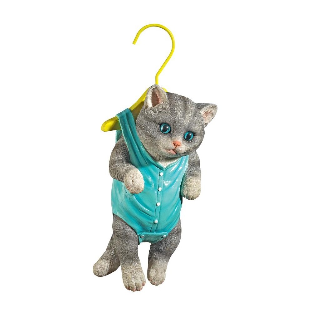 Design Toscano Grey Tabby Hanger Kitty Hanging Cat