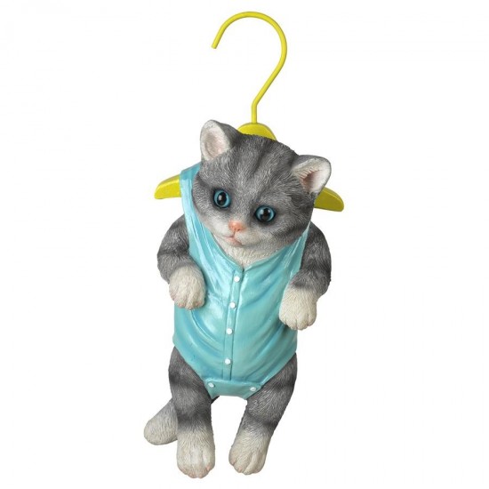 Design Toscano Grey Tabby Hanger Kitty Hanging Cat