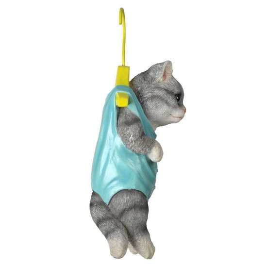 Design Toscano Grey Tabby Hanger Kitty Hanging Cat