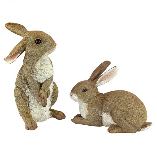 Design Toscano S/ Bahsful And Hopper Bunny Statues