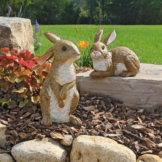 Design Toscano S/ Bahsful And Hopper Bunny Statues