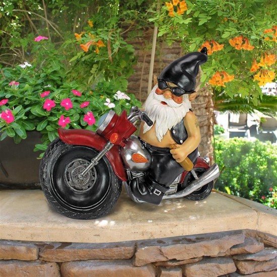 Design Toscano Axle Grease The Biker Gnome Statue