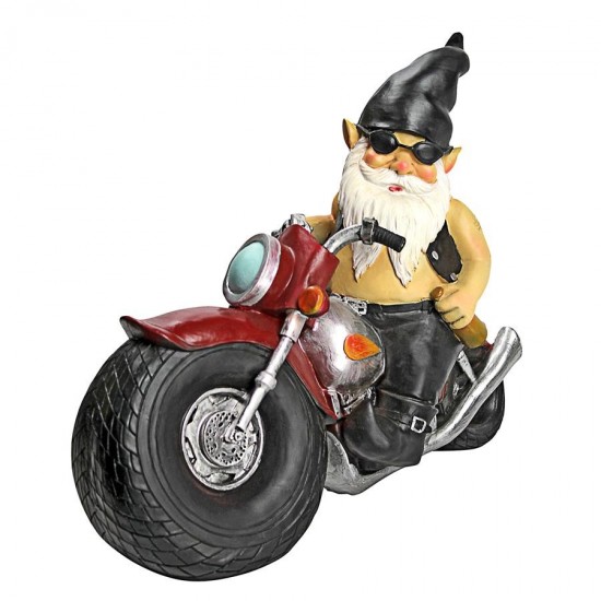 Design Toscano Axle Grease The Biker Gnome Statue