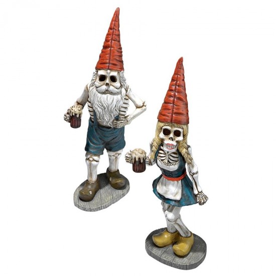 Design Toscano S/2 Oktoberfest Skeleton Gnomes