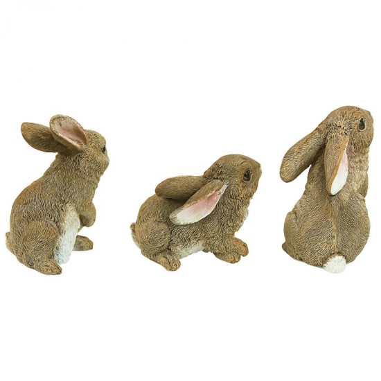 Design Toscano S/3 Baby Bunny Rabbit Den Statues