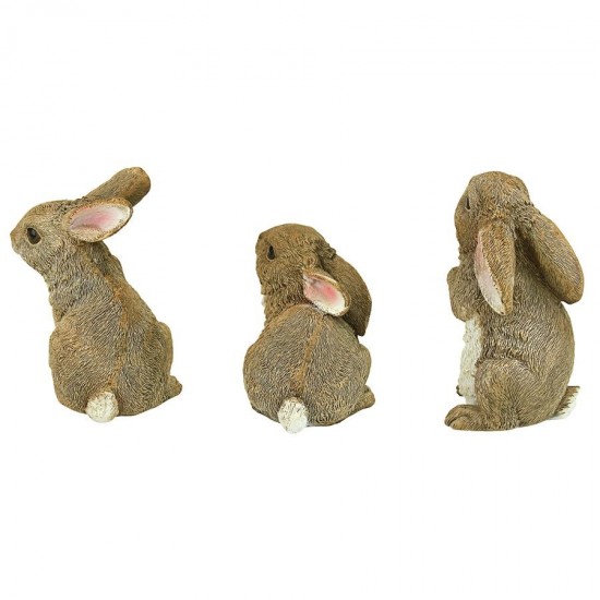 Design Toscano S/3 Baby Bunny Rabbit Den Statues