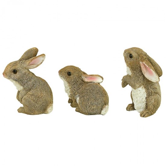 Design Toscano S/3 Baby Bunny Rabbit Den Statues