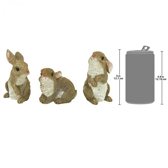 Design Toscano S/3 Baby Bunny Rabbit Den Statues