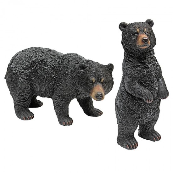 Design Toscano Set Of Walking & Standing Black Bears