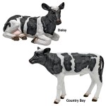 Design Toscano Set Of Daisy & Country Boy Cow Statues