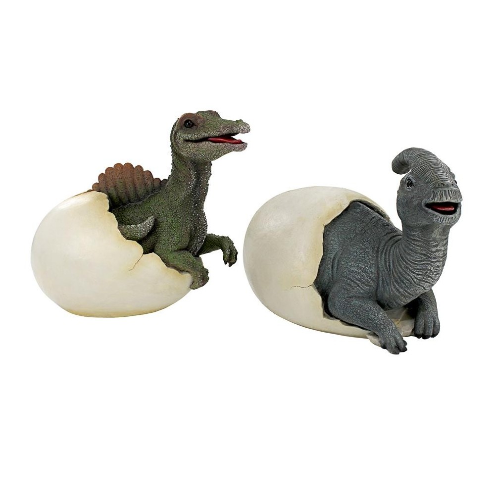 Design Toscano Set Of Parasaurolophus & Spinosaurus Eggs