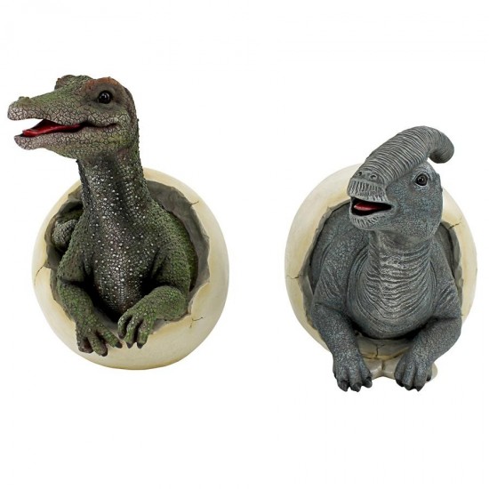 Design Toscano Set Of Parasaurolophus & Spinosaurus Eggs