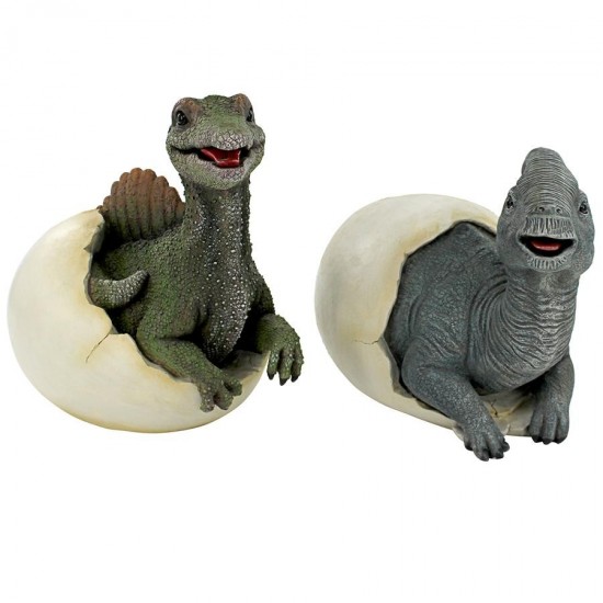 Design Toscano Set Of Parasaurolophus & Spinosaurus Eggs