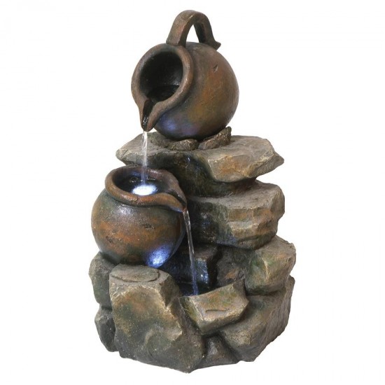 Design Toscano Lataverna Cascading Urns Led Fountain