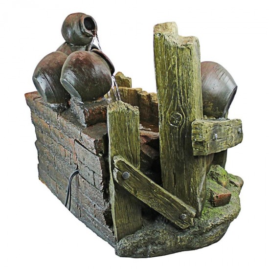 Design Toscano Urns And Barrel Waterfall Fountain