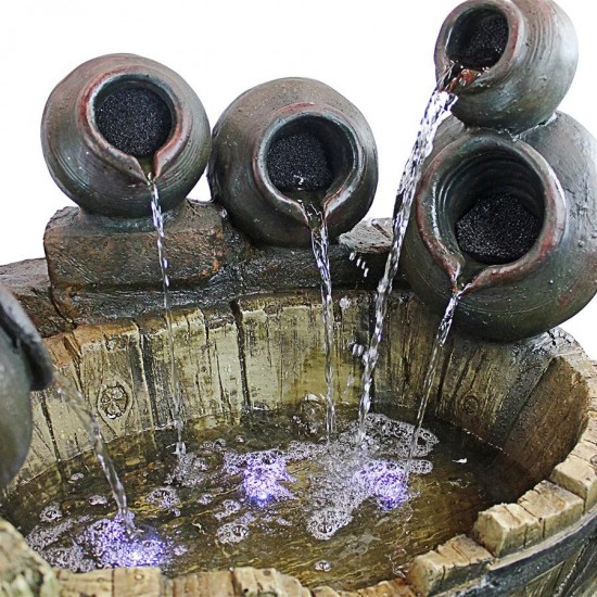 Design Toscano Urns And Barrel Waterfall Fountain