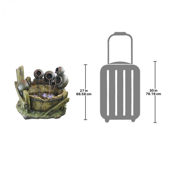 Design Toscano Urns And Barrel Waterfall Fountain