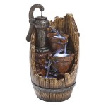 Design Toscano Farm Cistern Barrel Illuminated Fountain