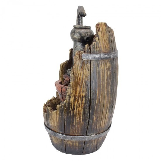 Design Toscano Farm Cistern Barrel Illuminated Fountain