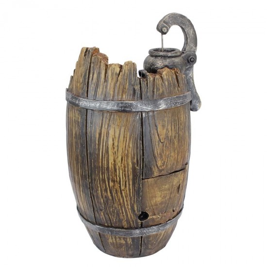 Design Toscano Farm Cistern Barrel Illuminated Fountain