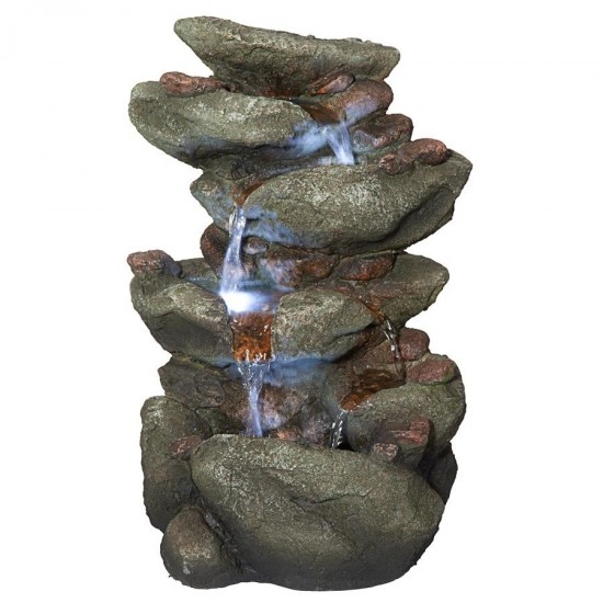 Design Toscano Rocky Range Pass Waterfall Fountain