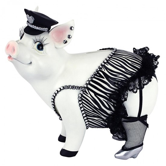 Design Toscano Porker On Patrol Pig Statue