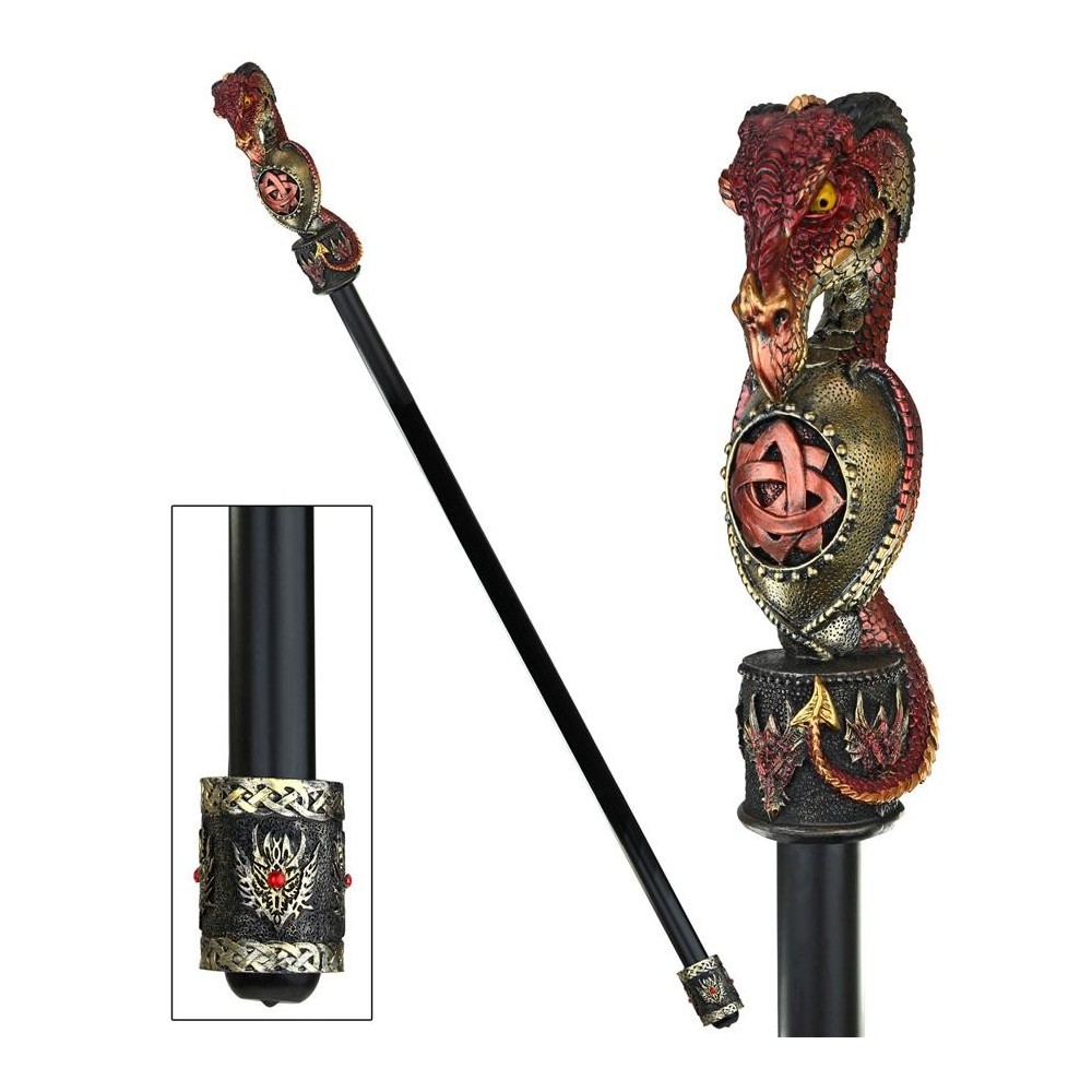 Design Toscano Celtic Battle Dragon Walking Stick