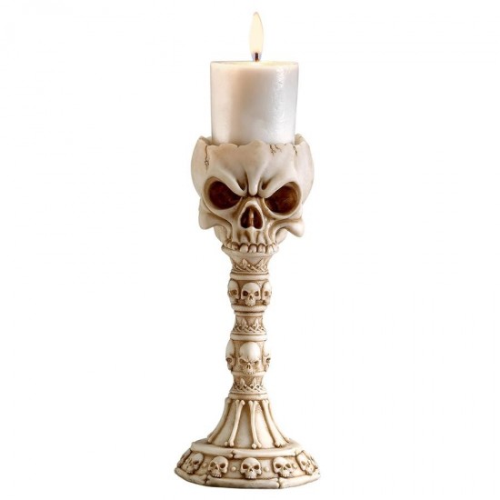 Design Toscano Skullduggery Skull And Bones Candlestick