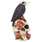Design Toscano Raven And Roses Skull Statue