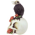Design Toscano Raven And Roses Skull Statue