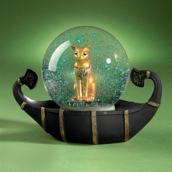 Design Toscano Bastet Cat Goddess Water Globe Statue