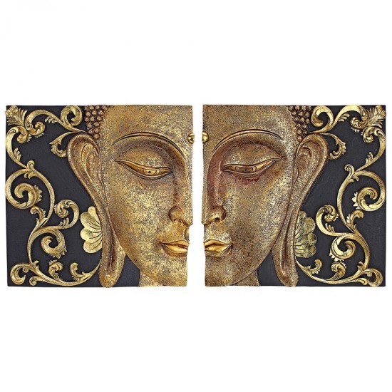 Design Toscano Mirrored Nirvana Dual Buddha Plaques