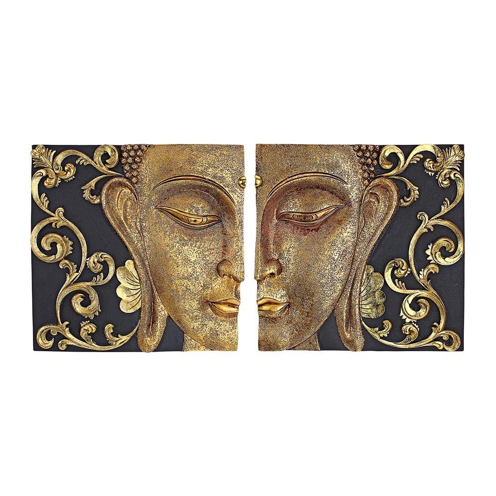 Design Toscano Mirrored Nirvana Dual Buddha Plaques Design Toscano Mirrored Nirvana Dual Buddha Plaques