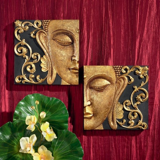 Design Toscano Mirrored Nirvana Dual Buddha Plaques