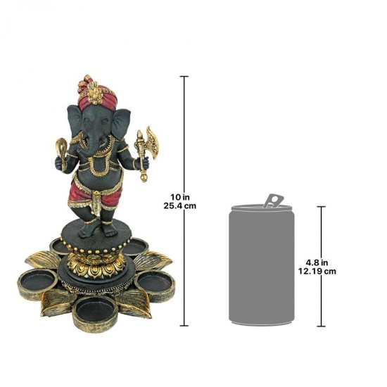 Design Toscano Standing Ganesha On Lotus Candleholder