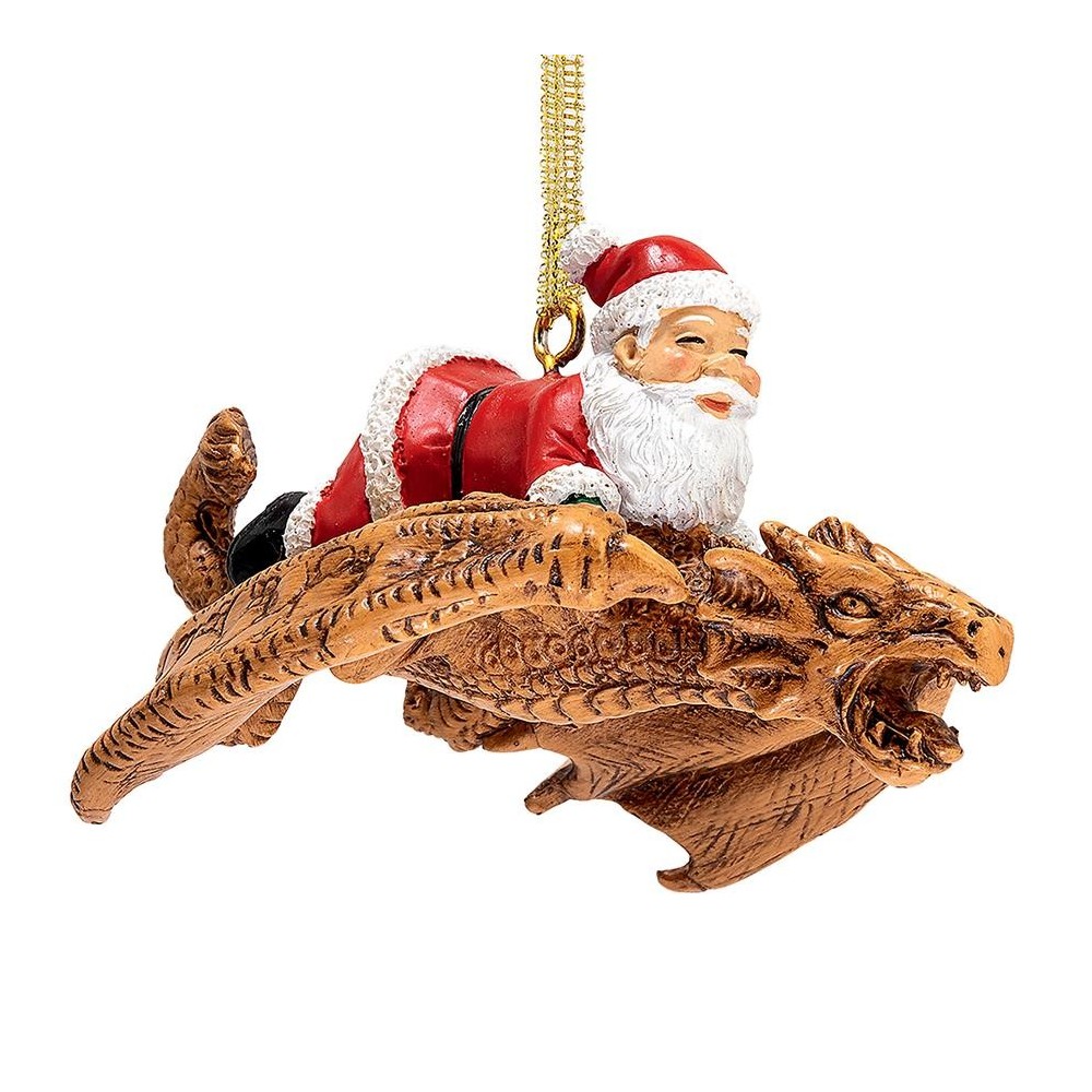 Design Toscano Santa And The Snowdragon Ornament