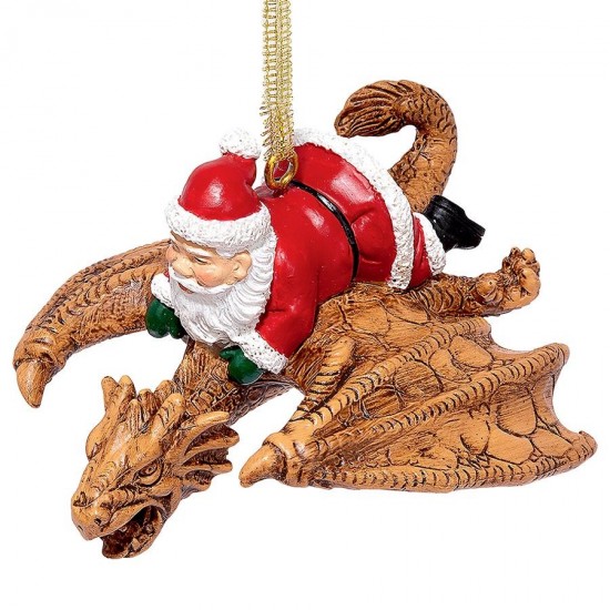 Design Toscano Santa And The Snowdragon Ornament