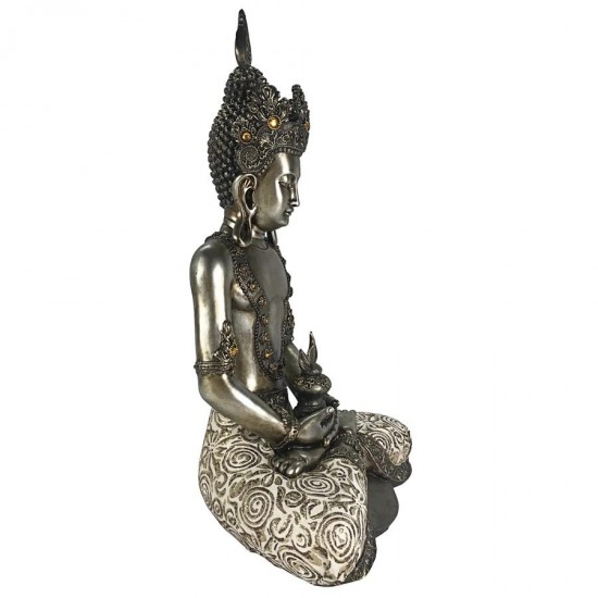 Design Toscano Silver Buddha W/Fabric Leggings