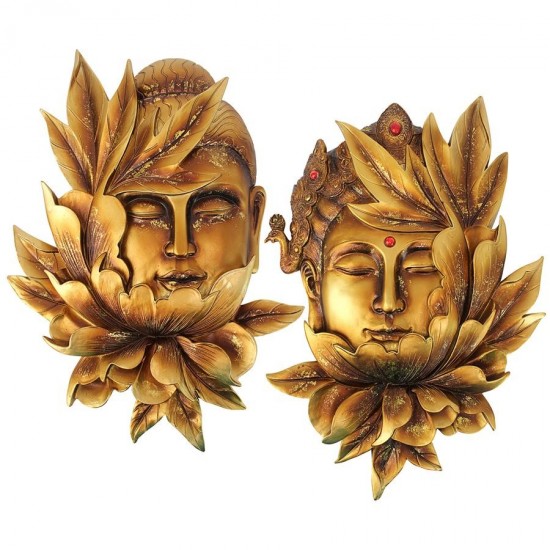 Design Toscano Set Of Buddha And Guan Yin Plaques