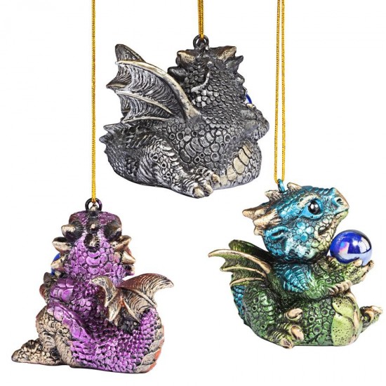 Design Toscano S/3 Baby Dragon Ornaments