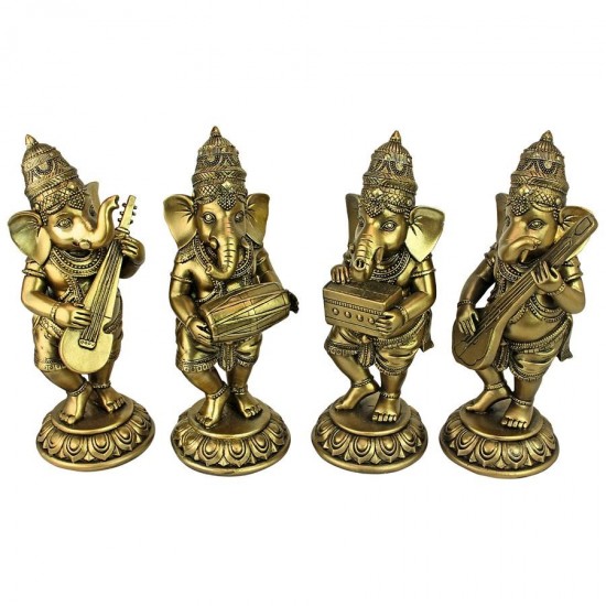 Design Toscano Set Of 4 Musical Ganesha